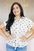 Load image into Gallery viewer, Ruby brown polk dot blouse
