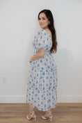 Load image into Gallery viewer, Blue Bow Midi Dress