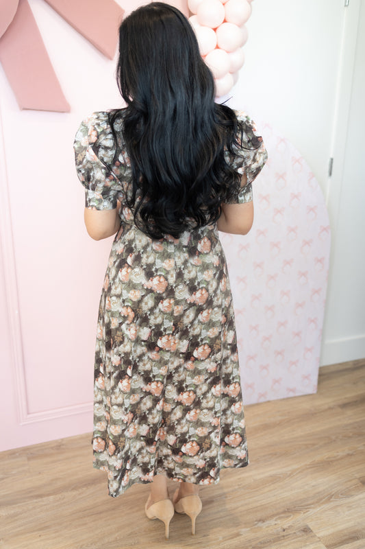 Melly Olive Floral Dress