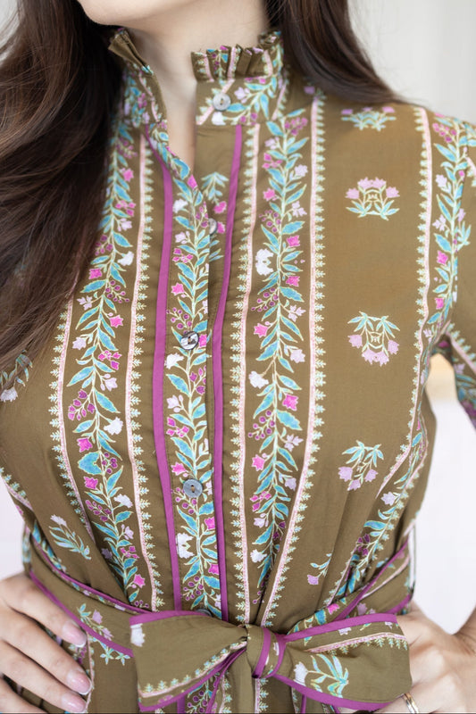 Gleny Ecru Midi Dress