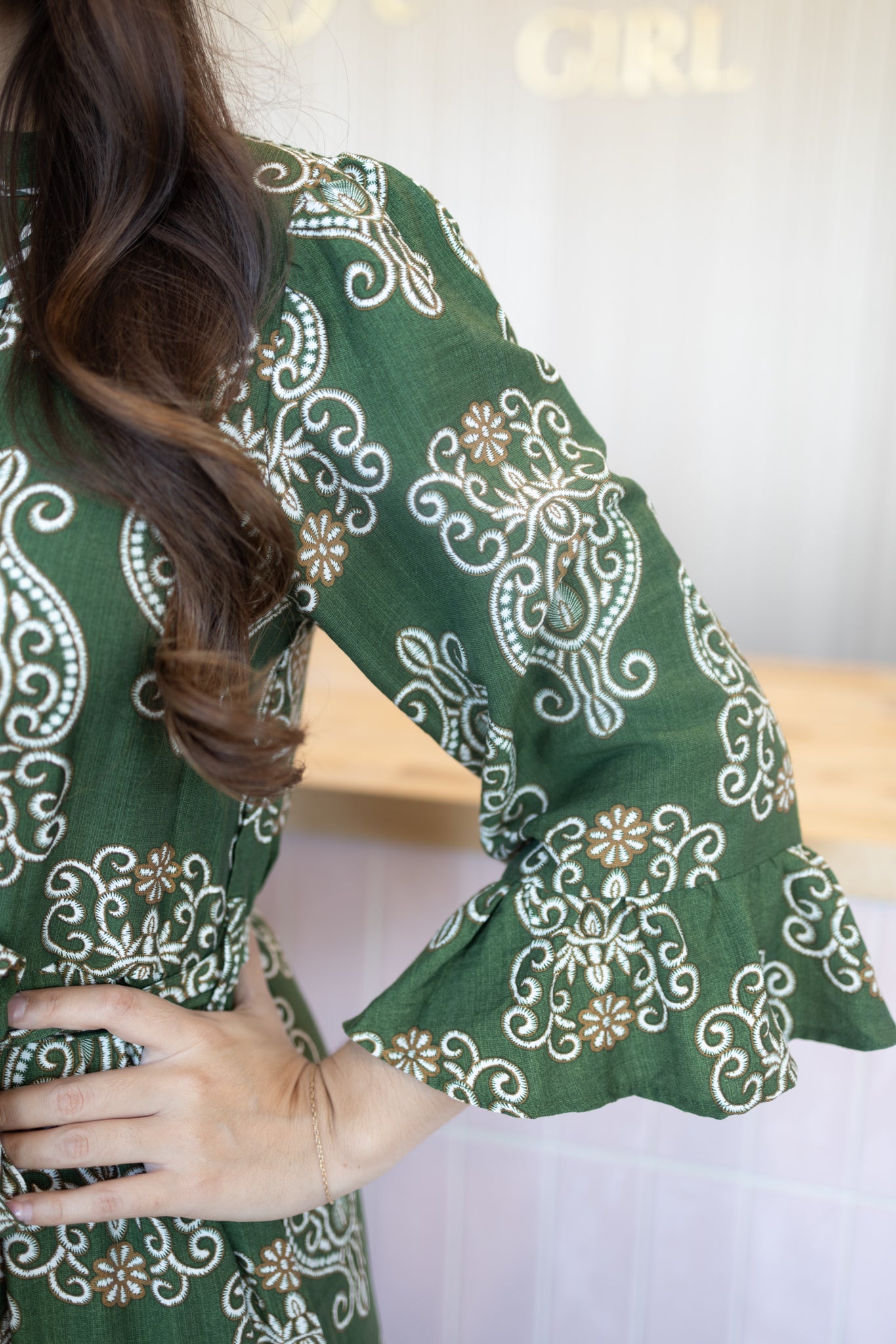 Edith Olive Dress