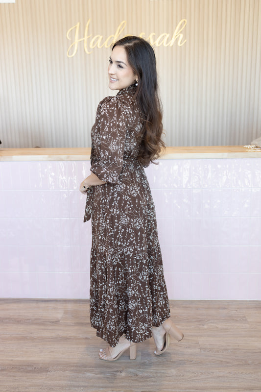 Arelly Brown Floral Dress