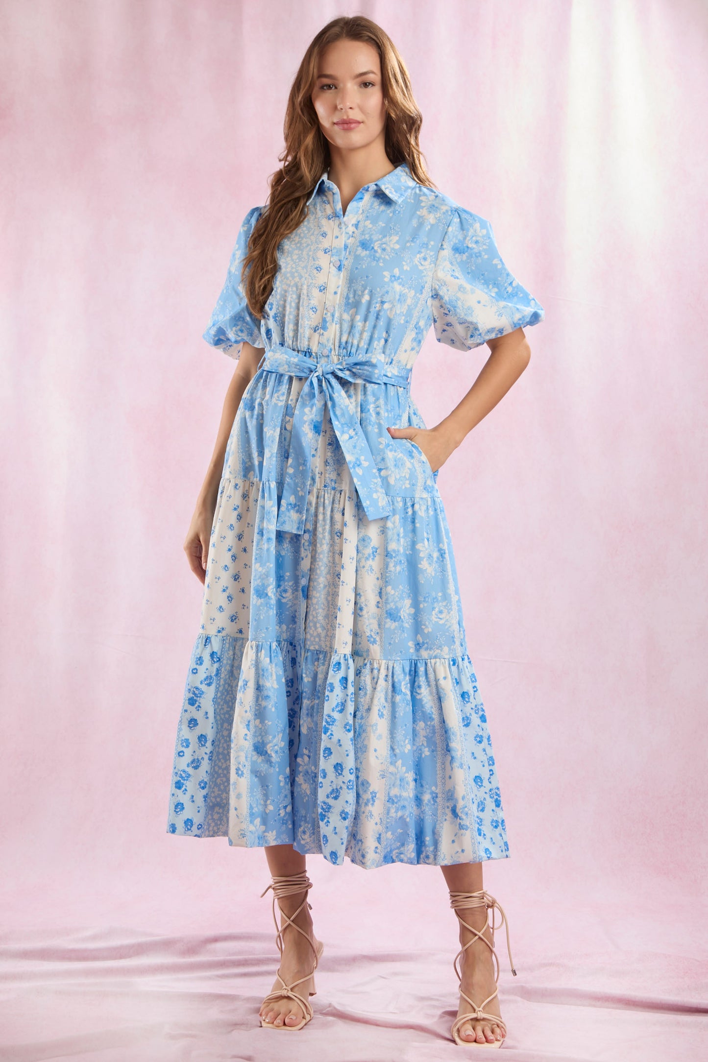 Sky Floral Midi Dress