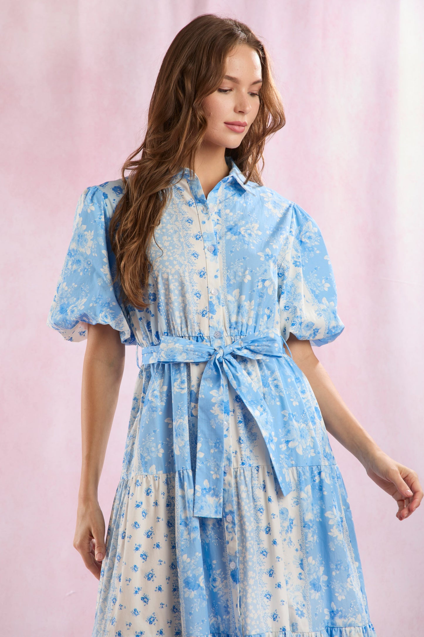 Sky Floral Midi Dress