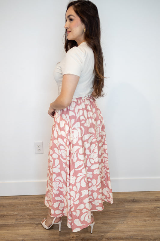 Elle Pink Midi Skirt