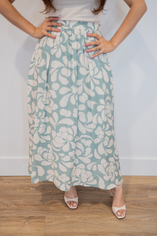 Elle Blue Midi Skirt