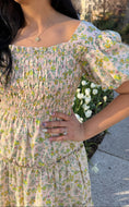 Load image into Gallery viewer, Serene Bloom Peach Midi Dress
