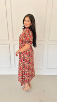 Load image into Gallery viewer, Elora red floral midi dress