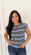 Load image into Gallery viewer, Margot blue brown swater top