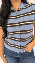 Load image into Gallery viewer, Margot blue brown swater top