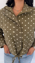 Load image into Gallery viewer, The bonnie olive polka dot jacket