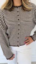 Load image into Gallery viewer, AMARA BROWN STRIPE CARDIGAN