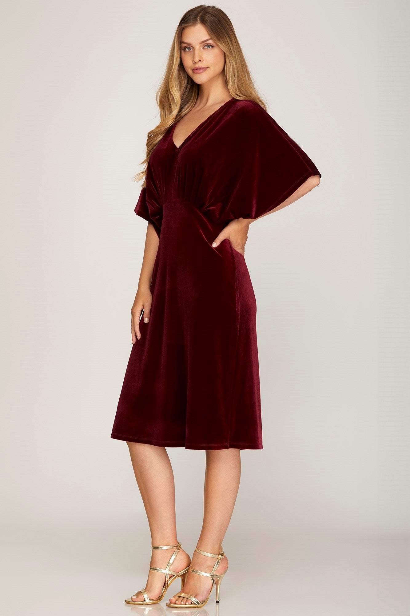 Rose Wine Midi Dress