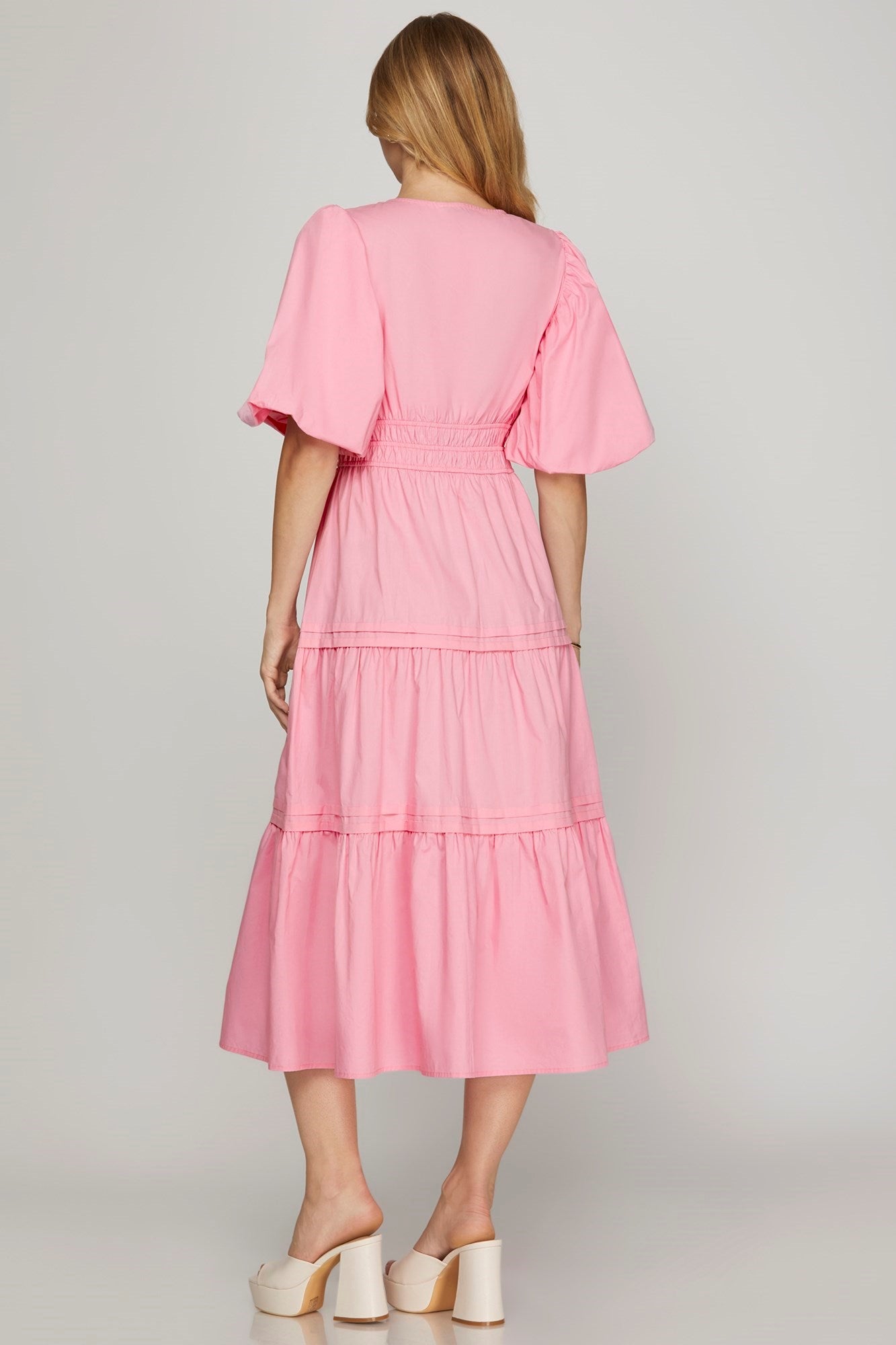 Mellanie Pink Midi Dress