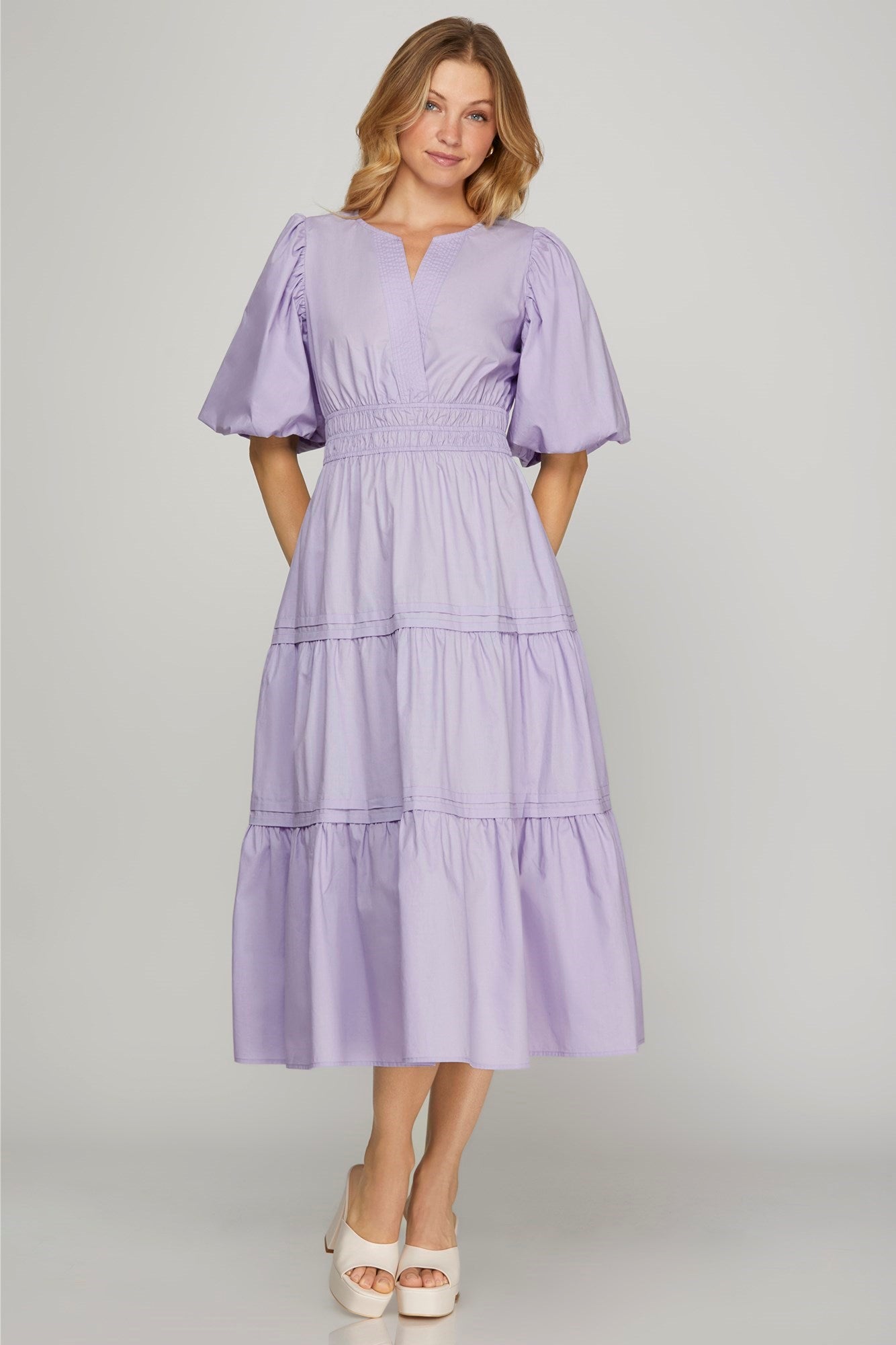 Mellanie Lilac Midi Dress