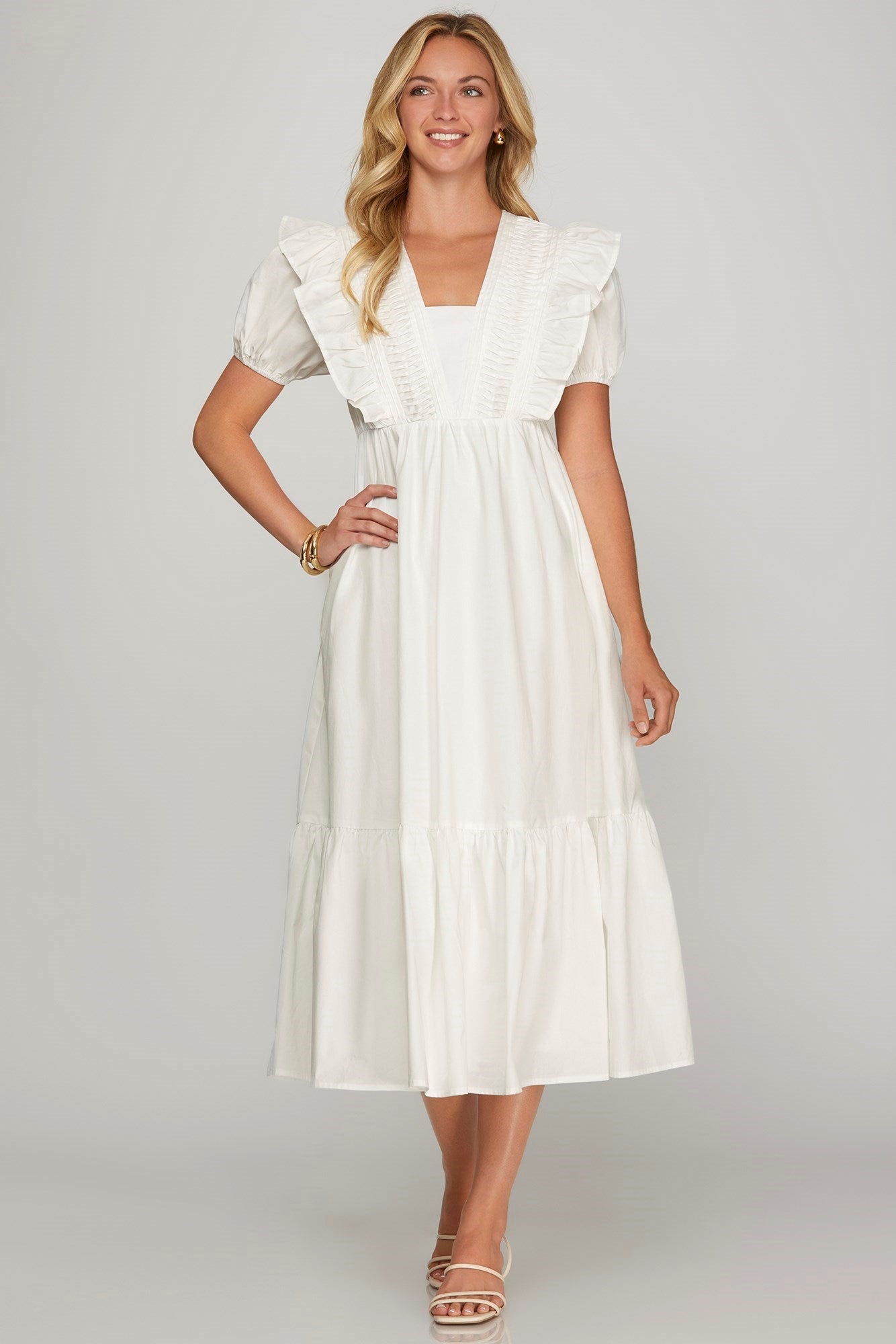 Genesis White Midi Dress
