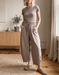 Load image into Gallery viewer, GRACE CREAM BARREL PANTS