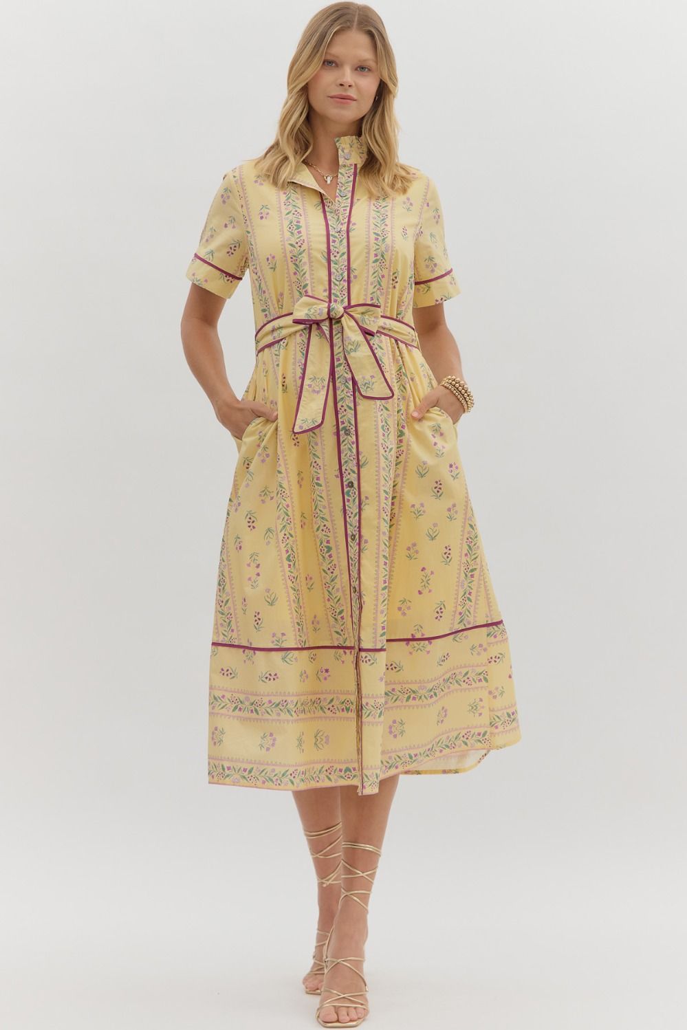 Gleny Ecru Midi Dress