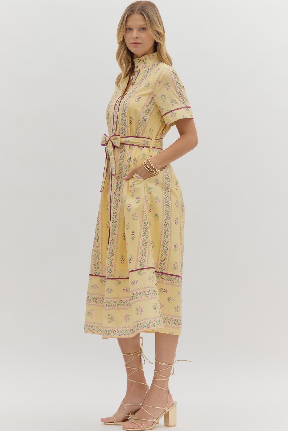 Gleny Ecru Midi Dress