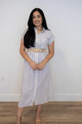 Load image into Gallery viewer, Larissa Navy Midi Dress
