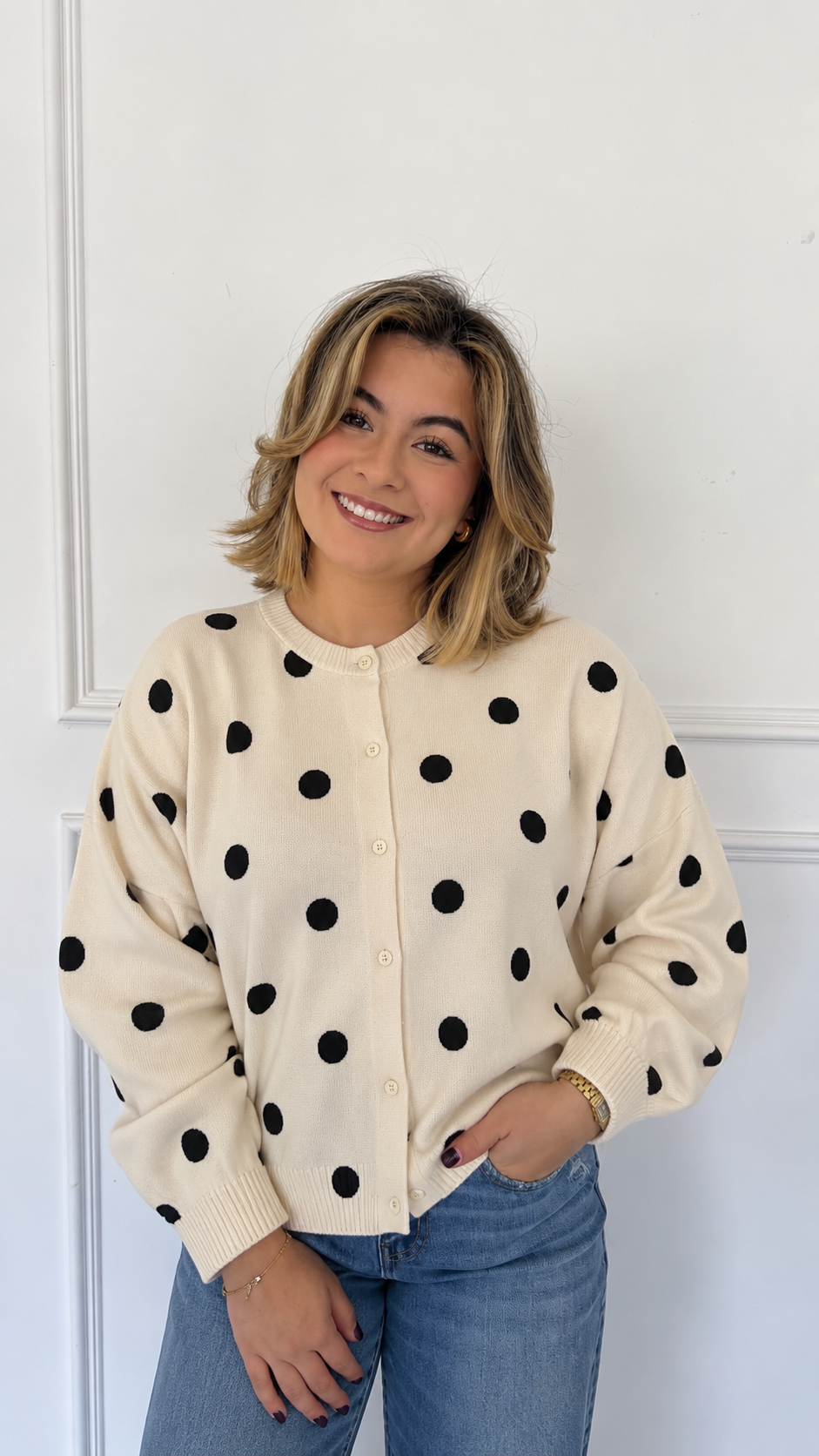 ISLA BLACK/WHITE CARDIGAN