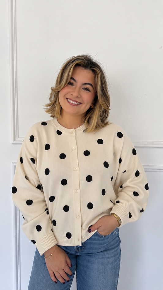ISLA BLACK/WHITE CARDIGAN