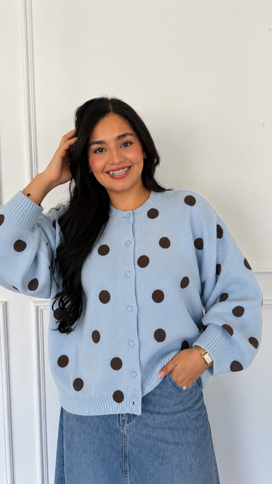 ISLA BLUE/BROWN CARDIGAN