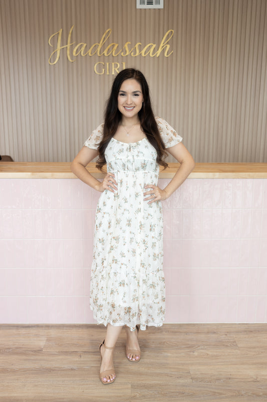 Angie Cream Midi Dress