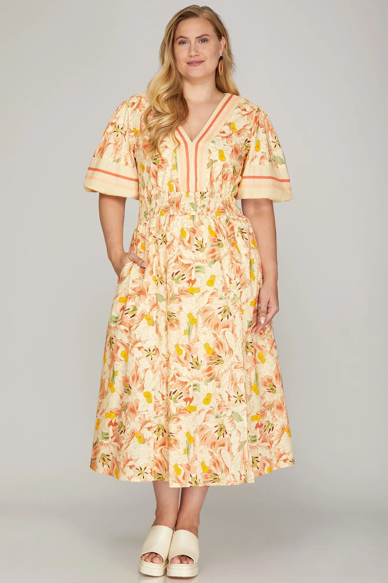 MARIANA PEACH DRESS- PLUS