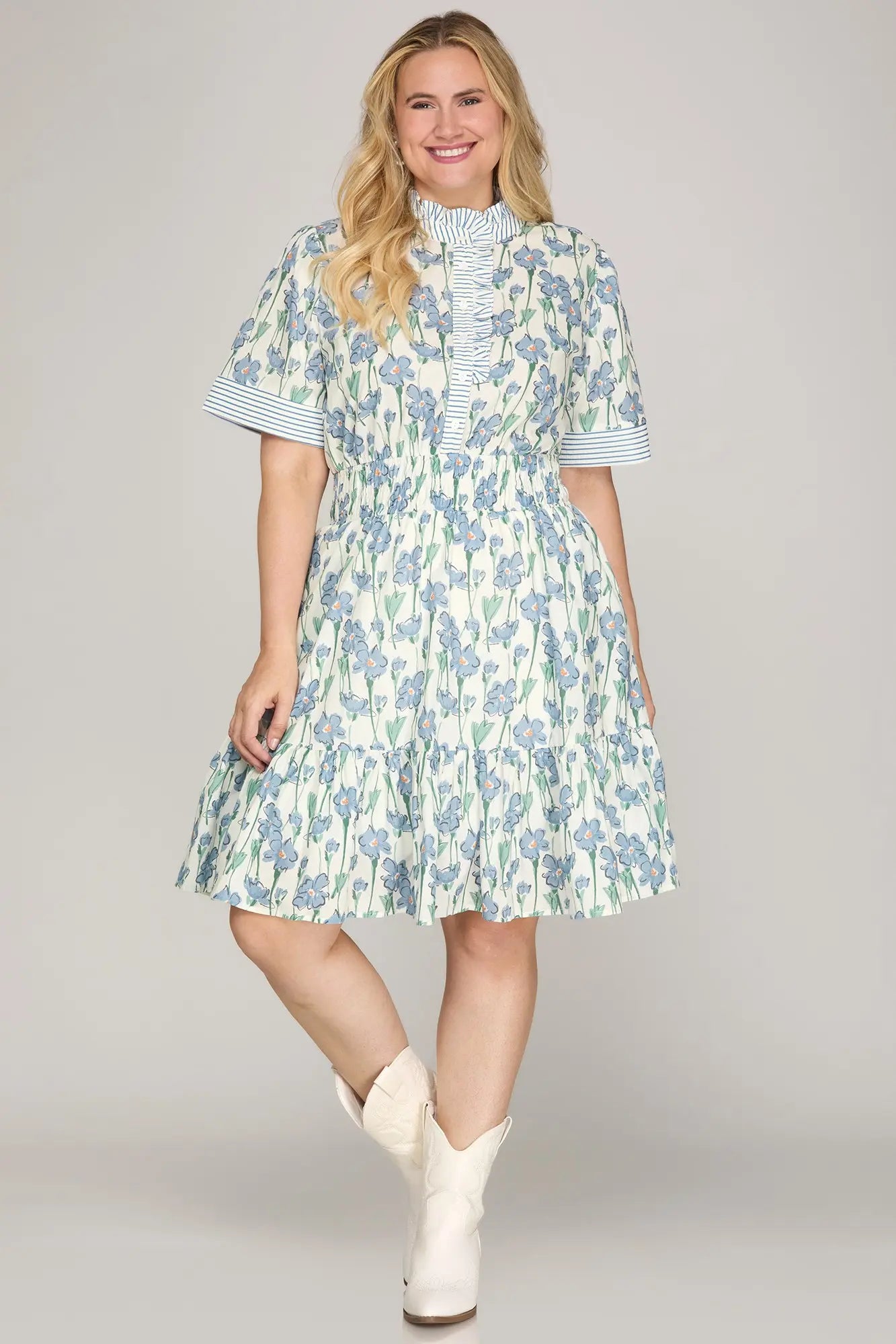 delilah plus blue dress