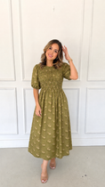 Load image into Gallery viewer, DINORA OLIVE DRESS
