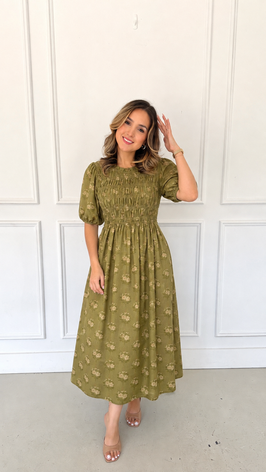 DINORA OLIVE DRESS