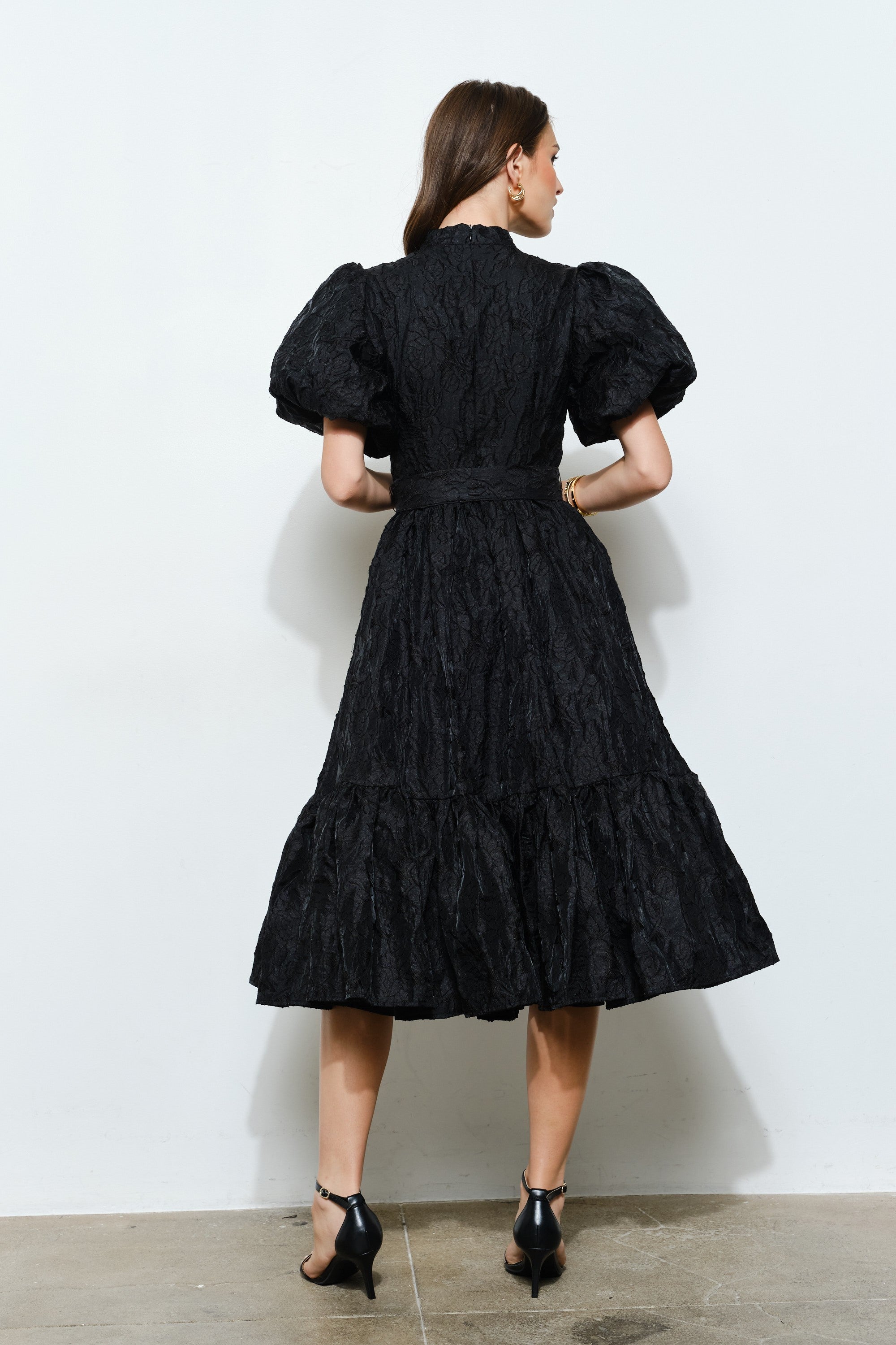 Ximena Black Midi Dress