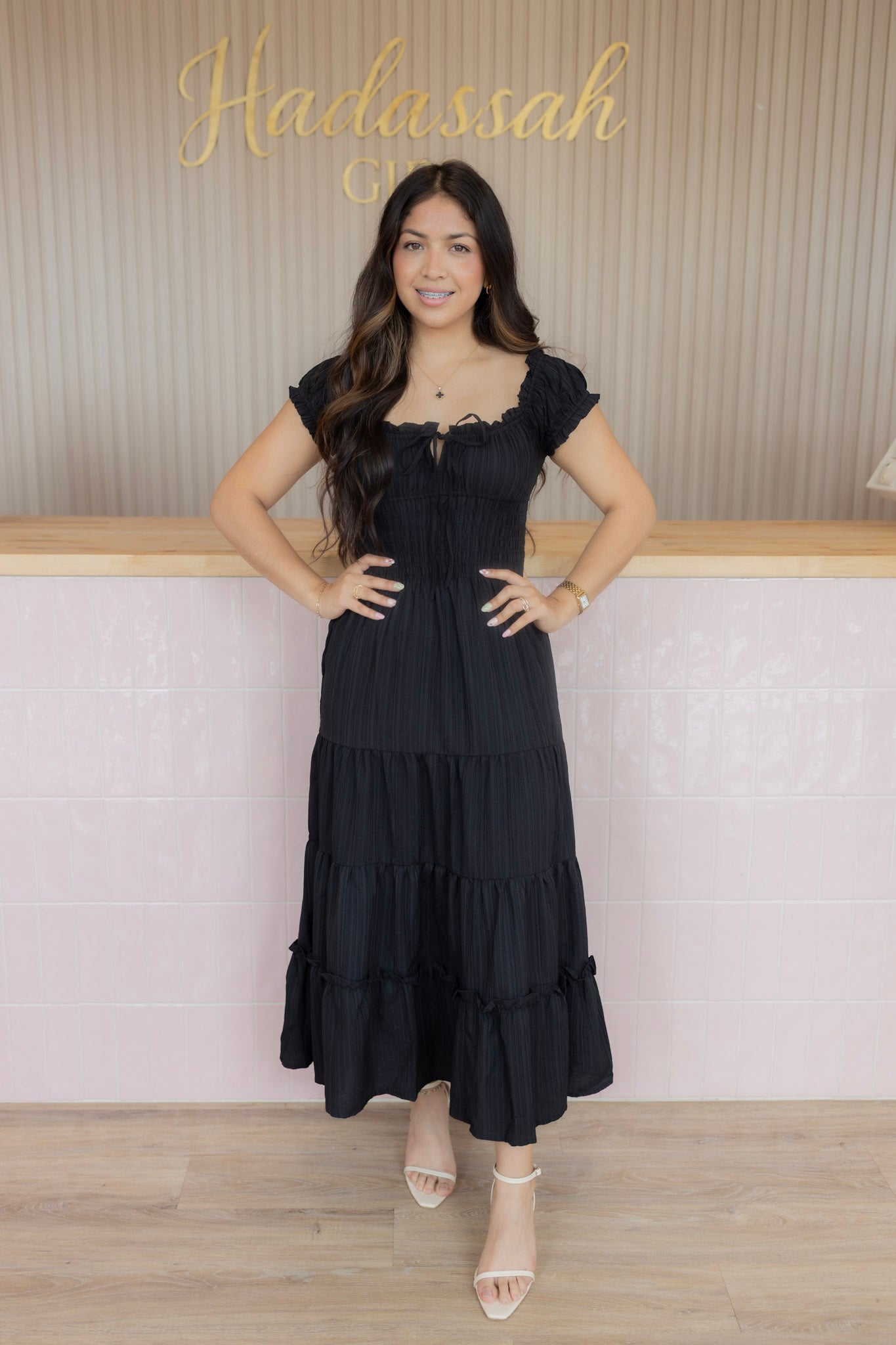 Everly Black Midi Dresss