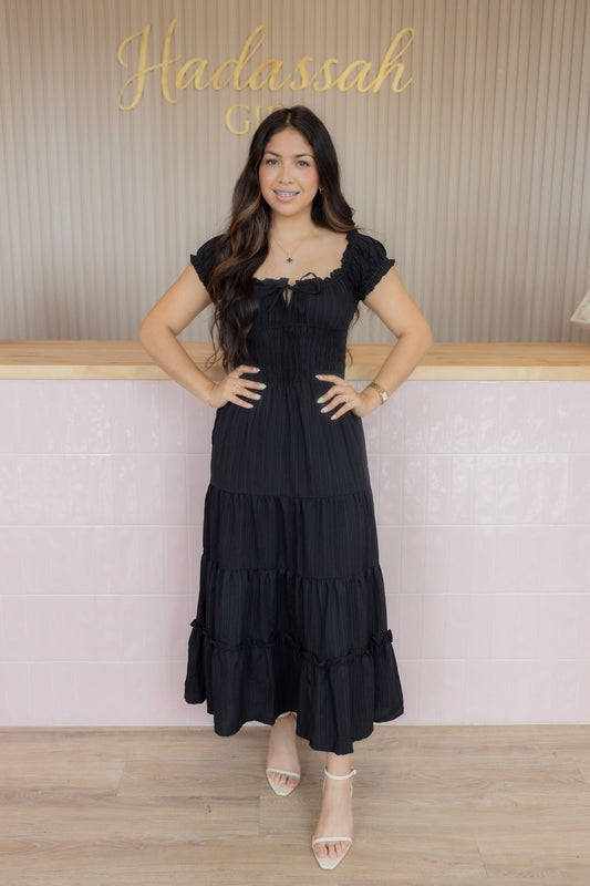 Everly Black Midi Dresss