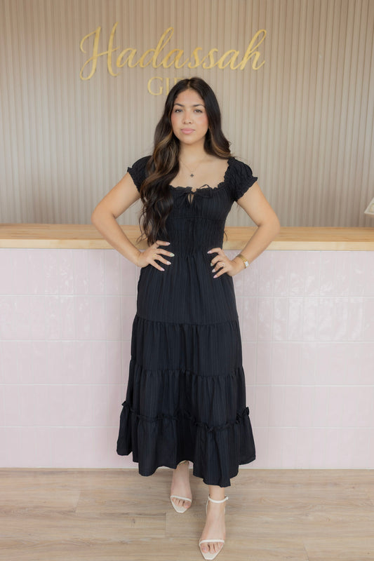 Everly Black Midi Dresss