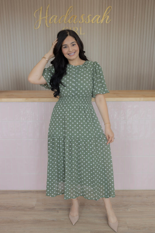 Ella olive midi dress
