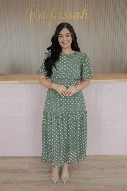 Ella olive midi dress