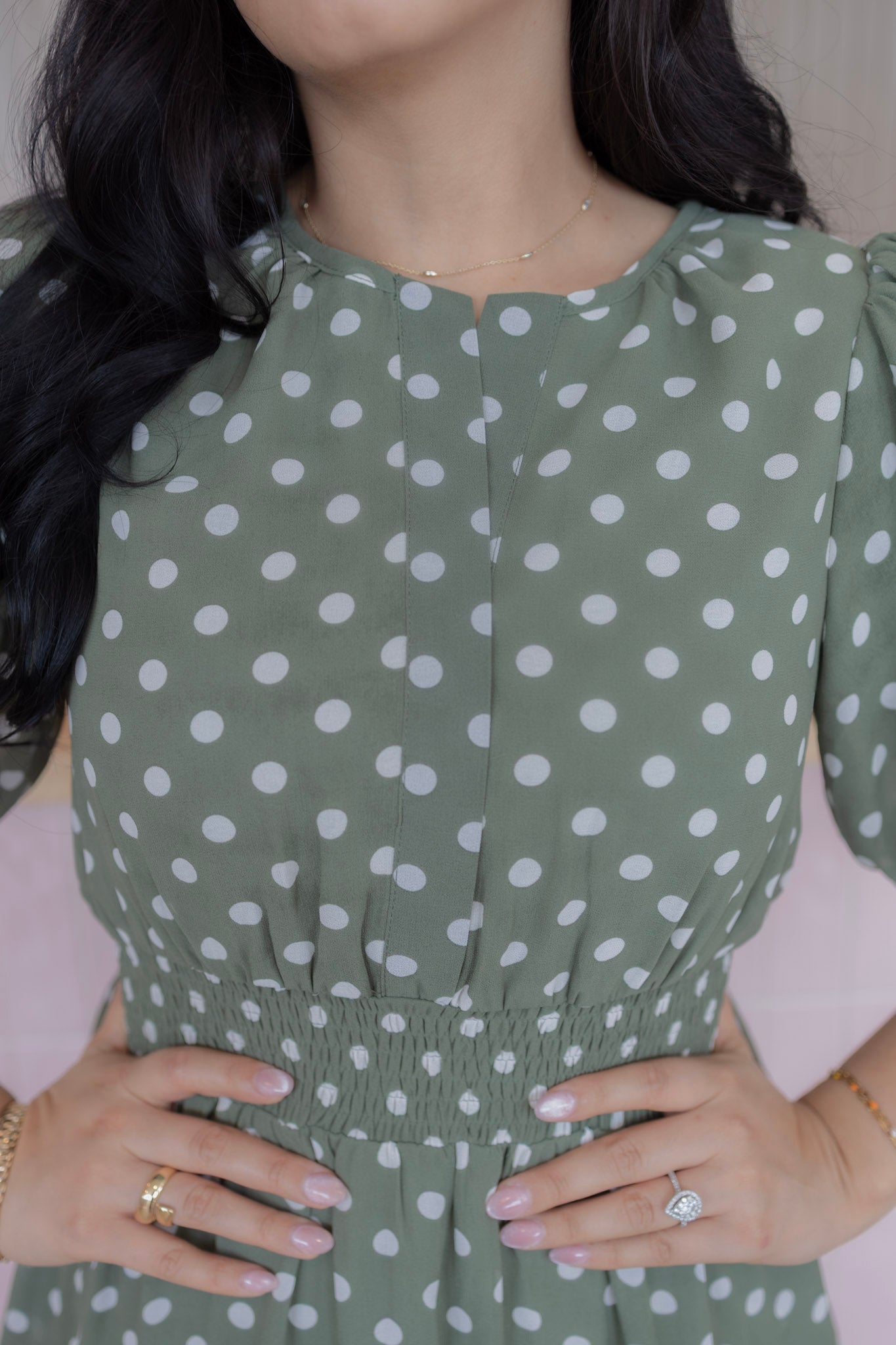 Ella olive midi dress