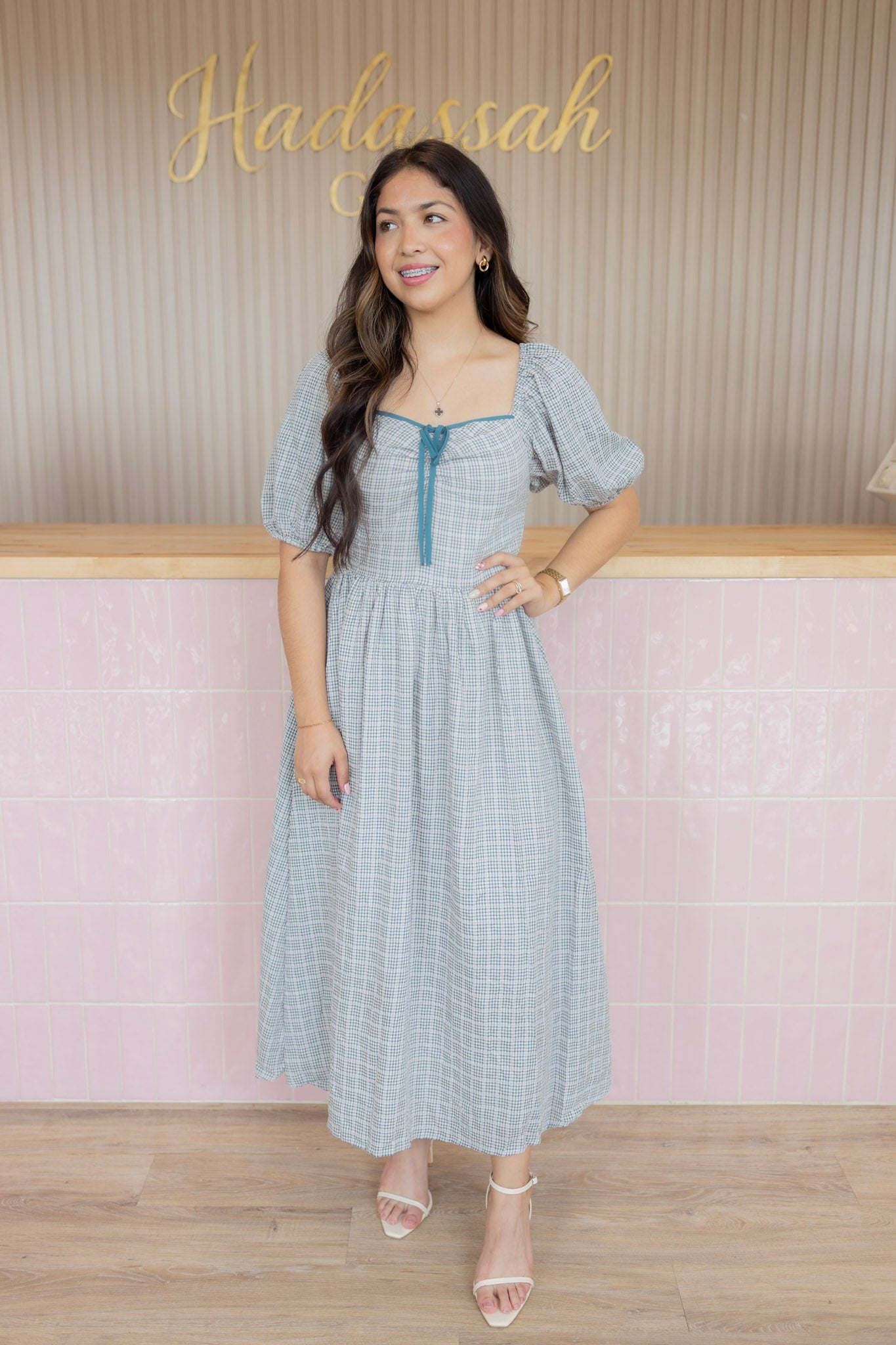 FERNANDA TEAL MIDI DFRESS