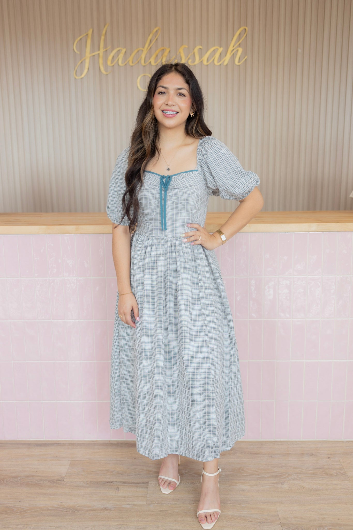 FERNANDA TEAL MIDI DFRESS