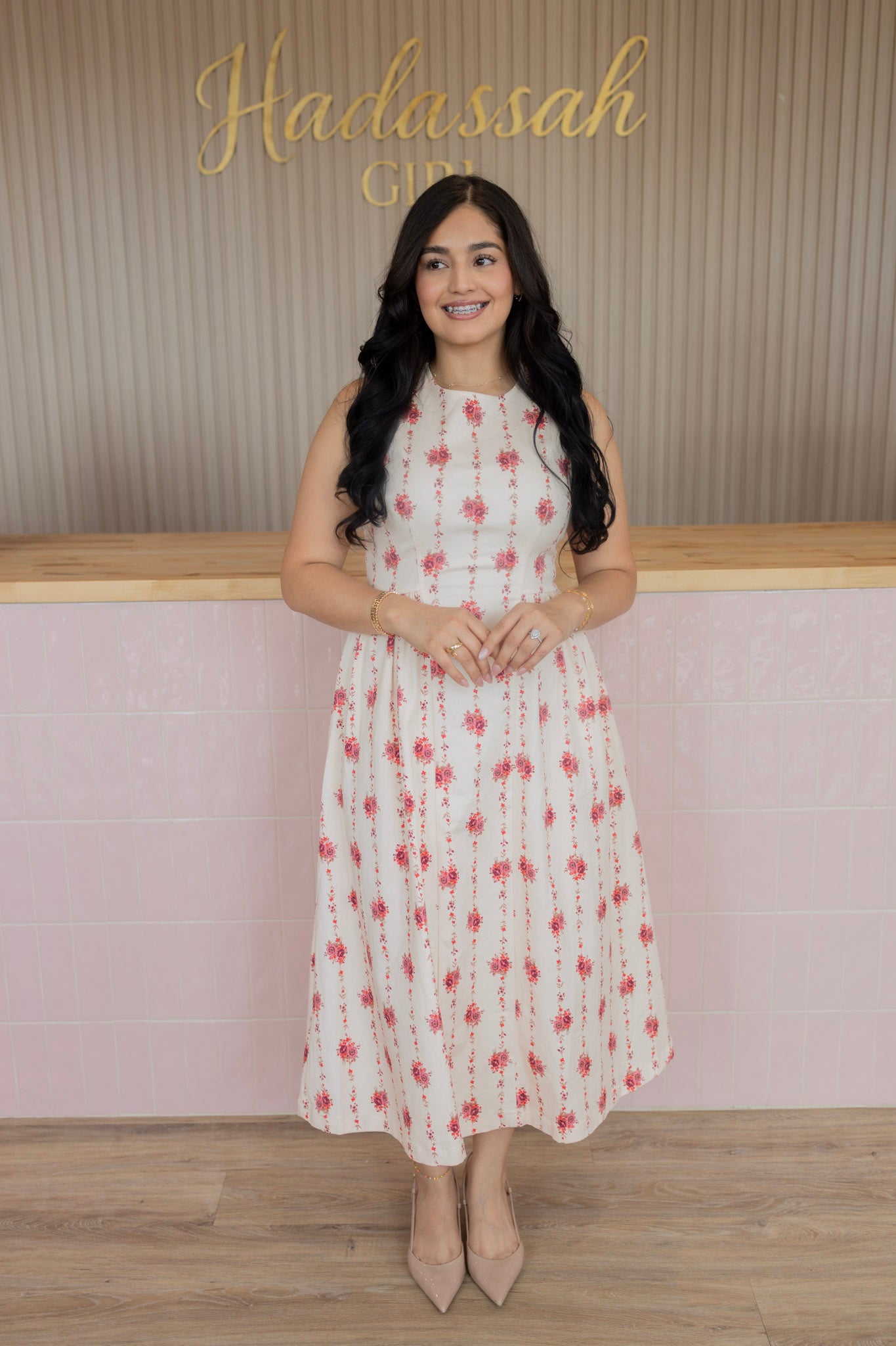 Liliana rose midi dress