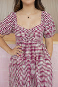 Load image into Gallery viewer, BRIANNA BURGANDY MIDI DRESS
