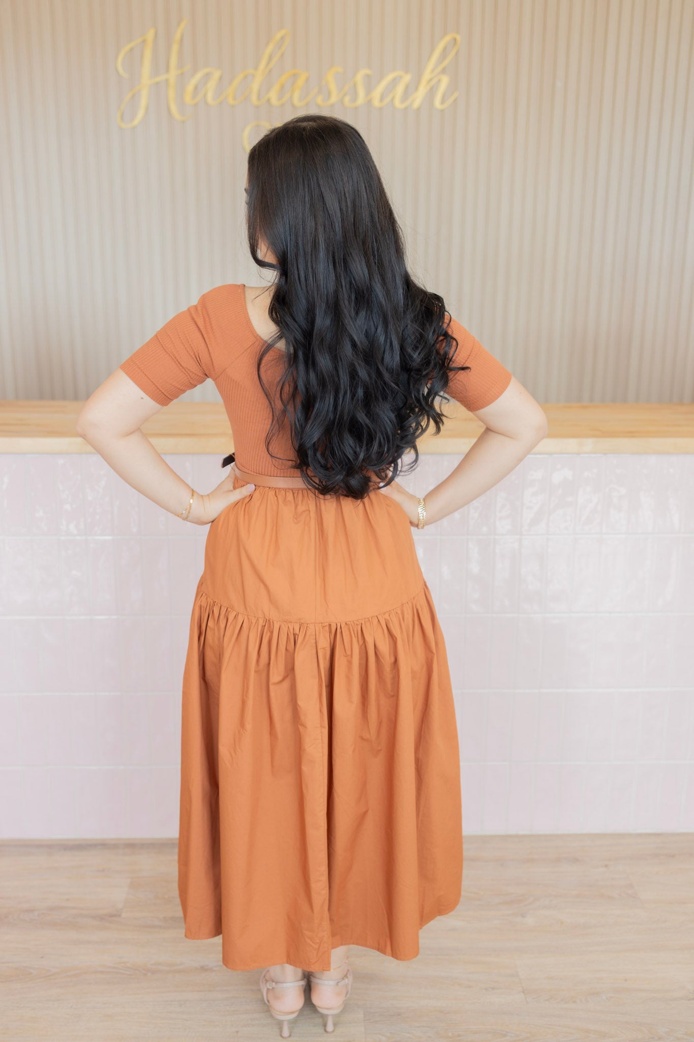 Midnight rust charm dress