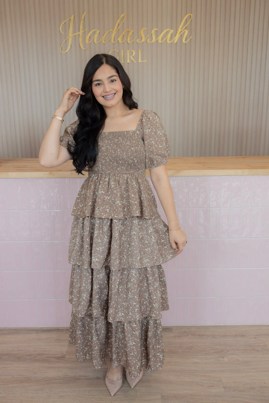 Brianna latte garden dress