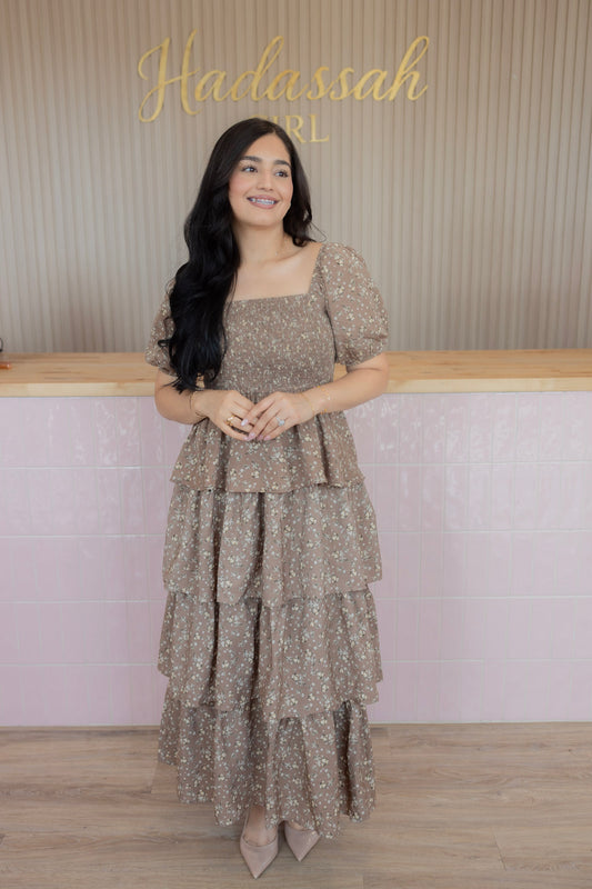 Brianna latte garden dress