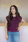 Load image into Gallery viewer, Penelope wine lace top
