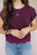 Load image into Gallery viewer, Penelope wine lace top
