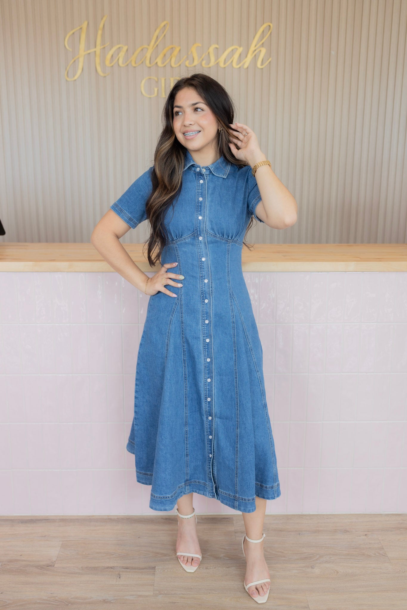 Gabby blue denim dress