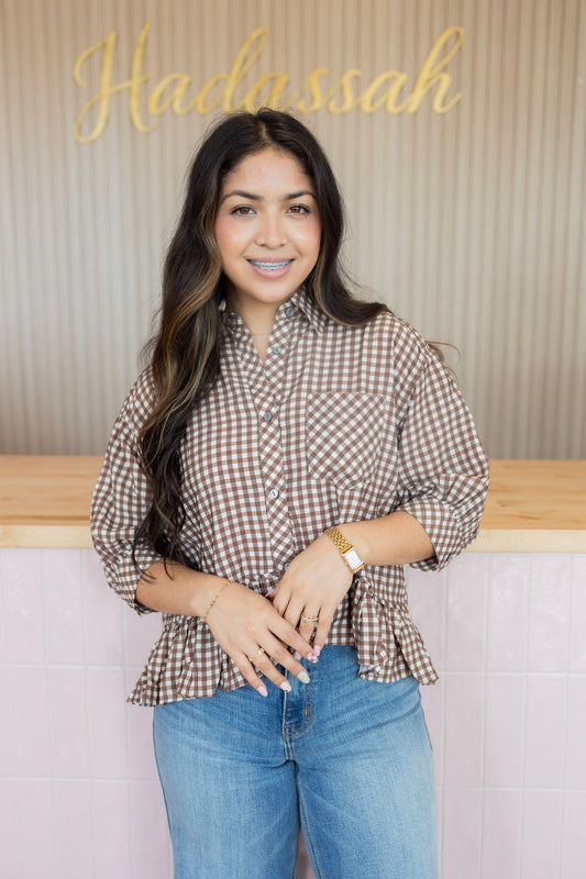 camellia brown blouse